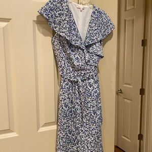 Gianni Bini girls lined wrap dress, purple floral print, excellent condition